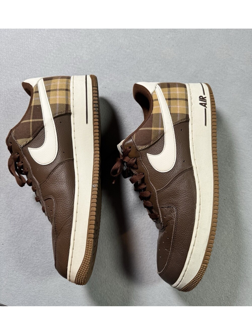 Nike Air Force 1 '07 LX "Cacao Plaid" - Men's Size 13 (DV0791-200) Preowned